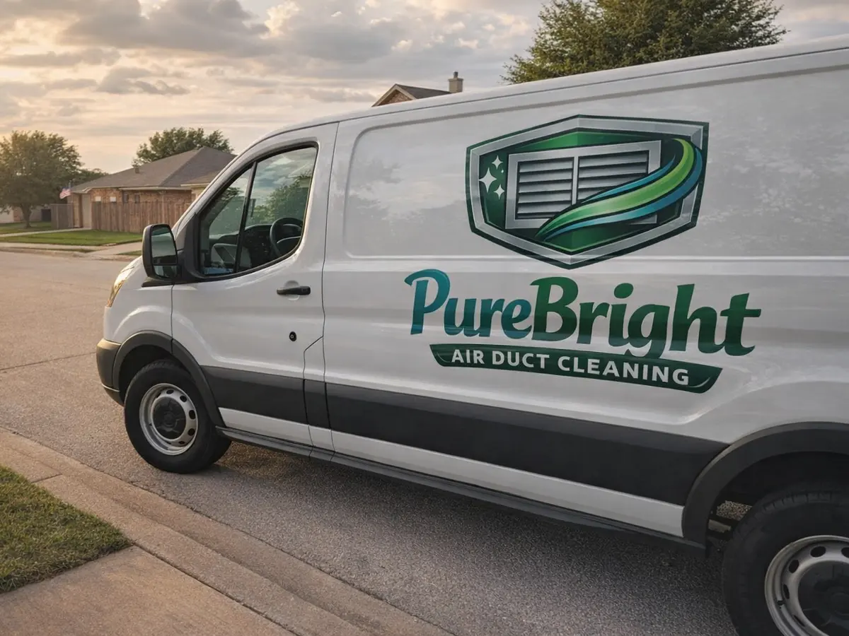 Service van arriving on a Houston, TX street — local same-day coverage